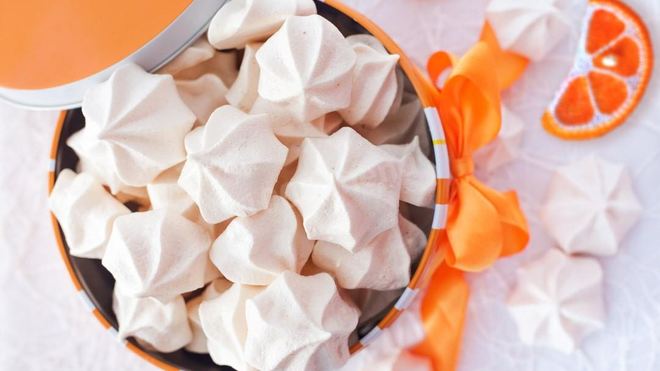 Рецепт апельсинового безе с винным камнем