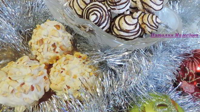 Рецепт арахисового и кокосового заварного безе