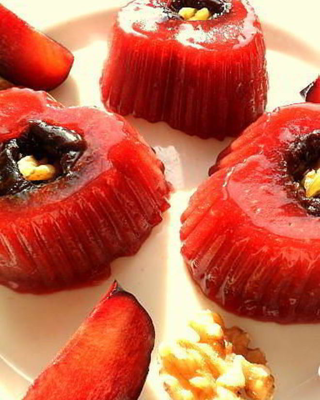 Рецепт чернослива с грецким орехом в сливовом желе