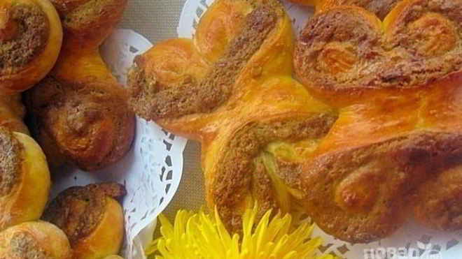 Рецепт булочек облитых халвой