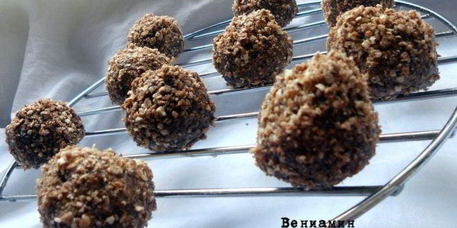 Рецепт Шоколадных конфет с кешью и халвой