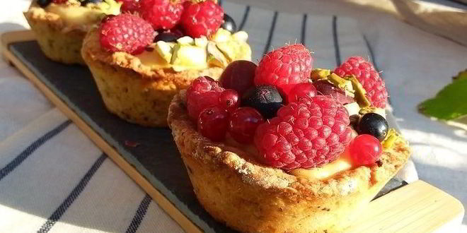 Рецепт корзиночек с ванильным кремом и свежими ягодами