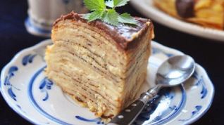 Рецепт Крепвилля с кремом Бостон и шоколадным ганашем