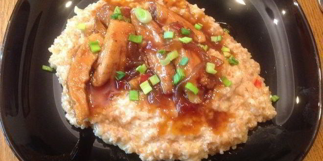 Рецепт Курицы в соусе с кремовой кашей