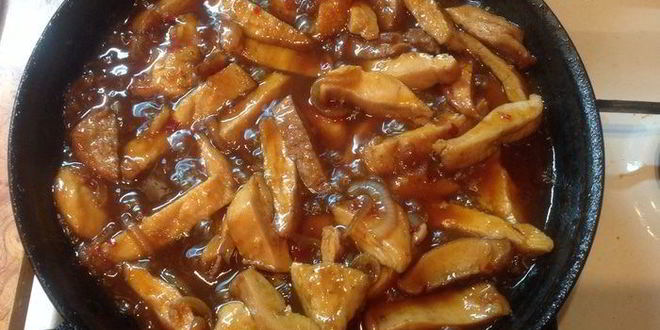 Рецепт курицы в соусе с кремовой кашей