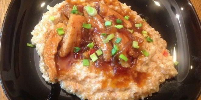 Рецепт курицы в соусе с кремовой кашей