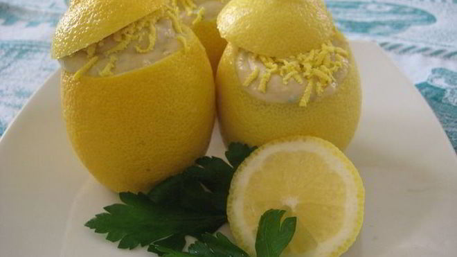 Рецепт лимонов, фаршированных кремом из тунца
