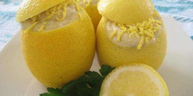 Рецепт лимонов, фаршированных кремом из тунца