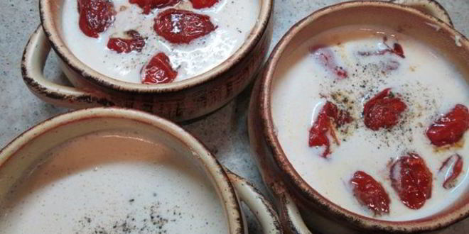 Рецепт помидоров черри в креме из сыра джюгас