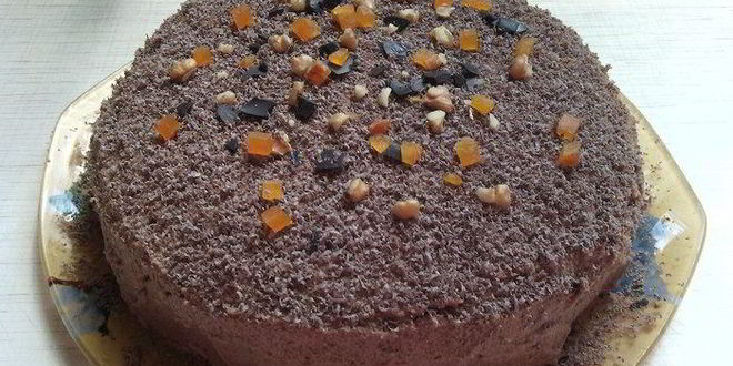 Рецепт воздушного тыквенно-ореховый бисквит с тыквенно-шоколадным кремом