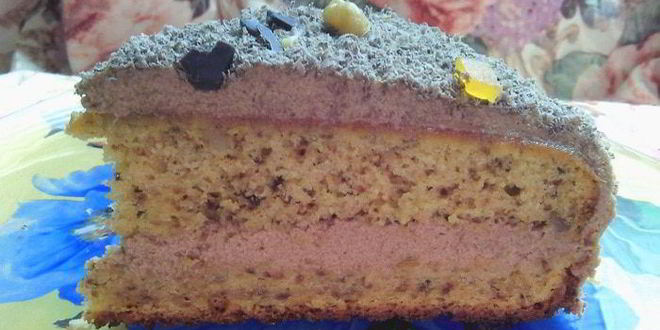 Рецепт воздушного тыквенно-ореховый бисквит с тыквенно-шоколадным кремом