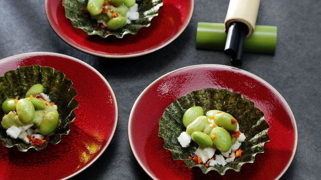 Рецепт эдамаме с бобовым кремом