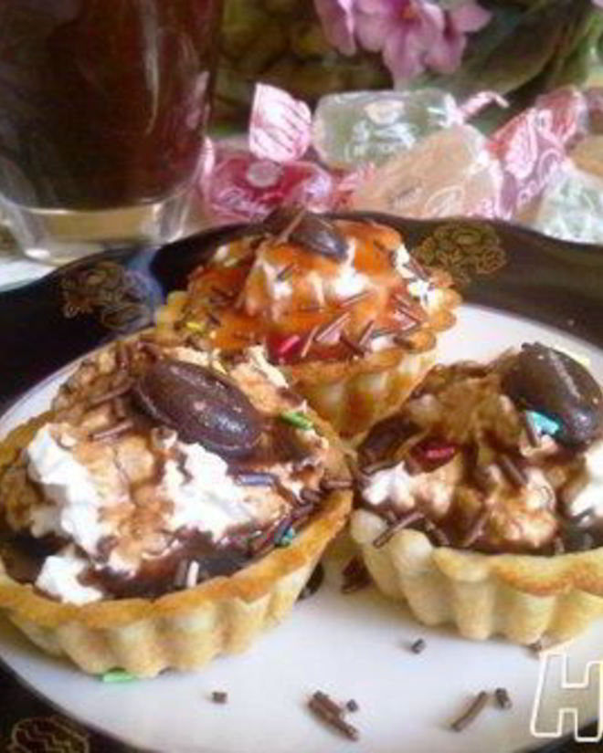 Рецепт заварных корзиночек с творожным кремом