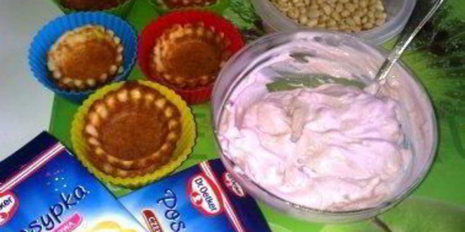 Рецепт заварных корзиночек с творожным кремом