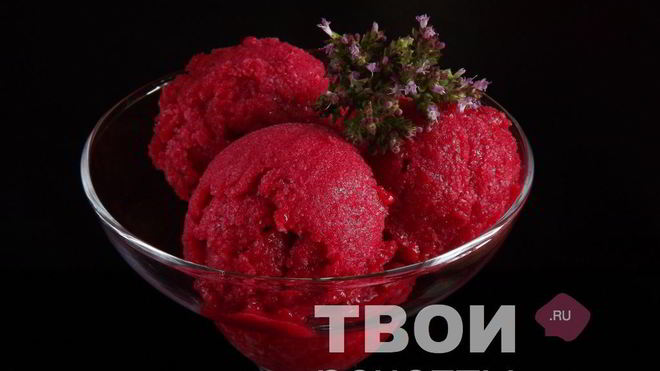 Рецепт малинового сорбета