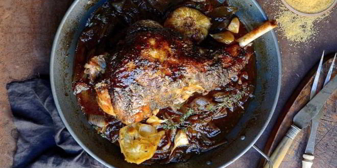 Рецепт Бараньей ноги в нежном луковом мармеладе