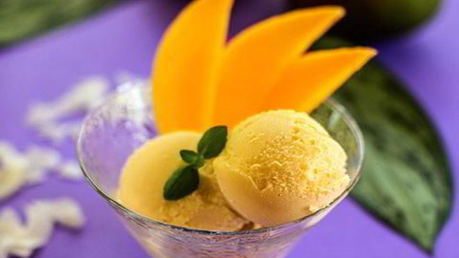 Рецепт кокосового мороженого с манго