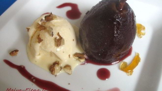 Рецепт ванильного мороженого и груша-пашот сладкая парочка