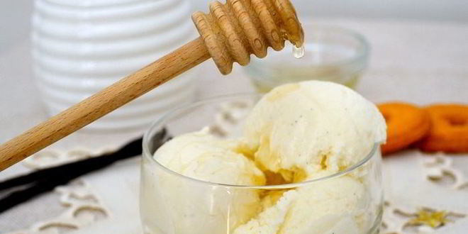 Рецепт ванильного мороженого со сливочным сыром и медом