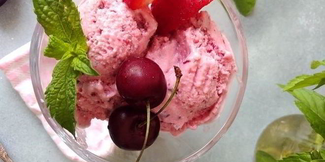 Рецепт ягодного мороженого с мятой