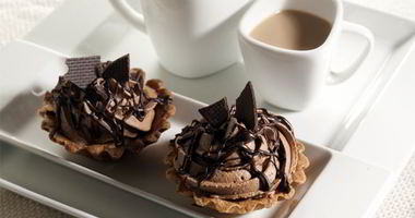 Рецепт Бананова-кофейного мусс в корзиночках