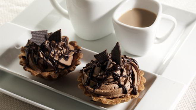 Рецепт бананова-кофейного мусс в корзиночках