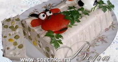 Рецепт Мусса из окуня с зеленым горошком и кукурузой