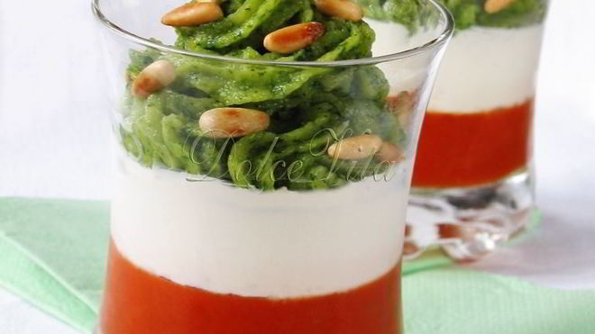 Рецепт праздничной закуски капрезе-мусс