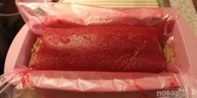 Рецепт рулета из печени в клюквенном муссе