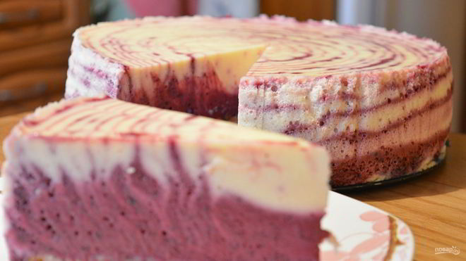 Рецепт творожно-черничного муссовый торт