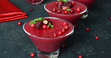 Рецепт Ягодного мусса с ежевикой и клюквой