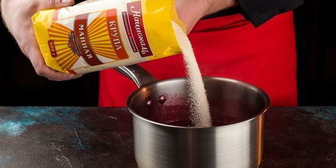 Рецепт ягодного мусса с манной крупой