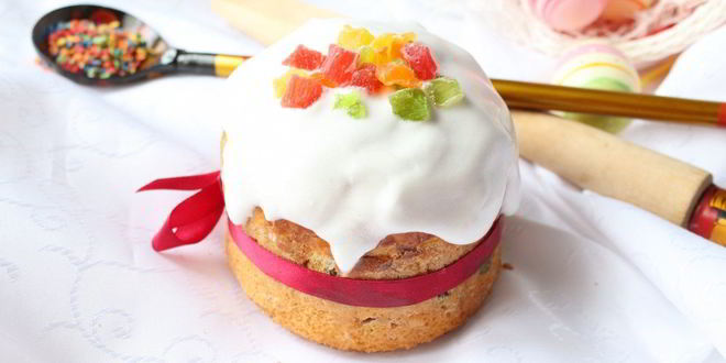 Рецепт Пасхального кулича с изюмом и цукатами