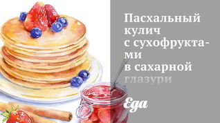 Рецепт Пасхального кулича с сухофруктами в сахарной глазури