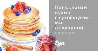 Рецепт Пасхального кулича с сухофруктами в сахарной глазури