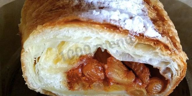 Рецепт Штруделя к пасхальному столу из слоеного теста