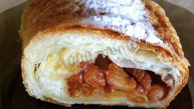 Рецепт штруделя к пасхальному столу из слоеного теста