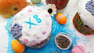 Рецепт Тыквенного кулича с лавандовой сливочной глазурью