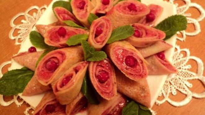 Рецепт блинчиков с ягодным суфле