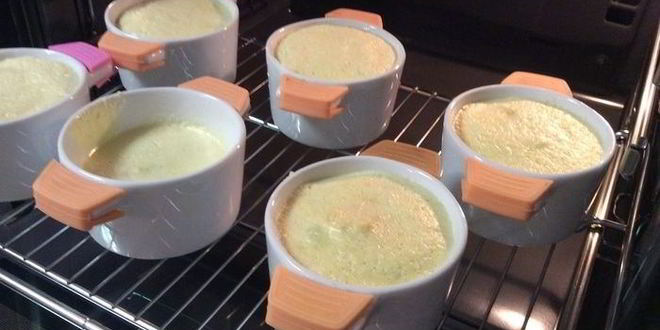 Рецепт творожно-рисовых пудинги с ананасовым суфле