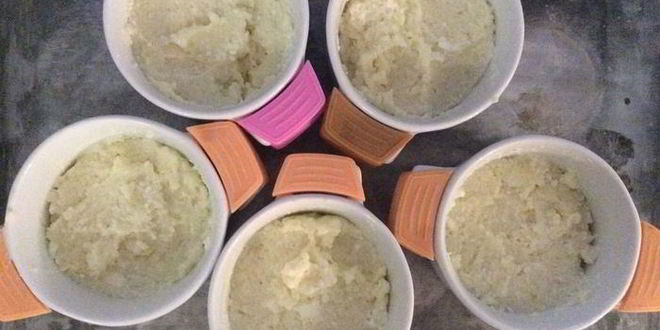 Рецепт творожно-рисовых пудинги с ананасовым суфле