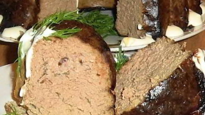 Рецепт запеченного печеночного свиного суфле на молоке