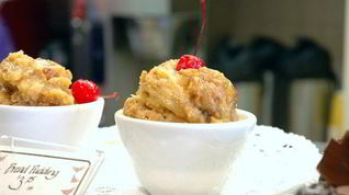 Рецепт Теплого вишневого пудинга с ромом