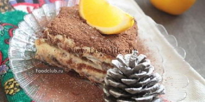 Рецепт Тирамису с апельсиновым джемом и горьким шоколадом
