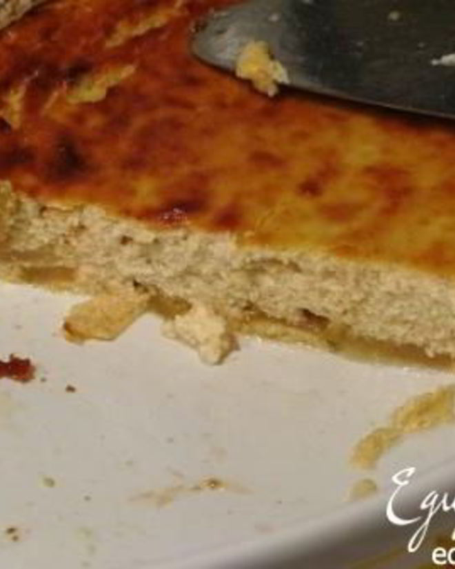 Рецепт творожного пудинга с яблоками