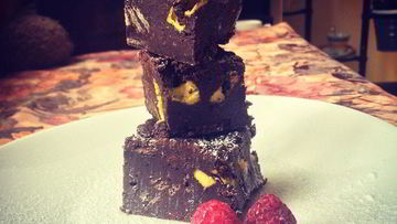 Рецепт Брауни с вафлями и мятным зефиром