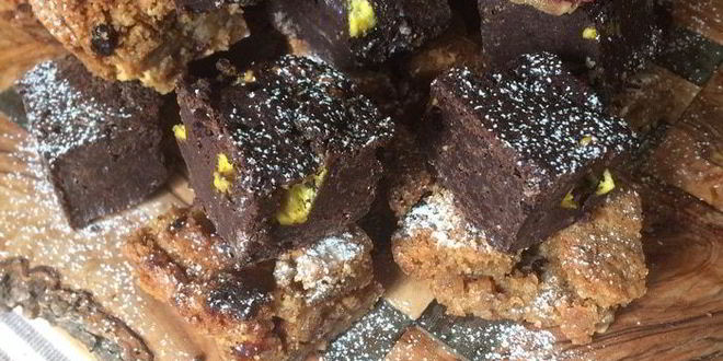 Рецепт брауни с вафлями и мятным зефиром