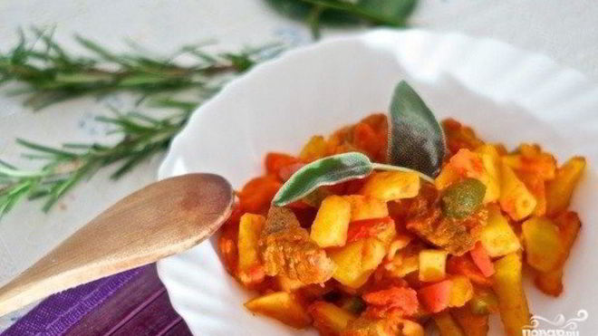 Рецепт азу из говядины с огурцами