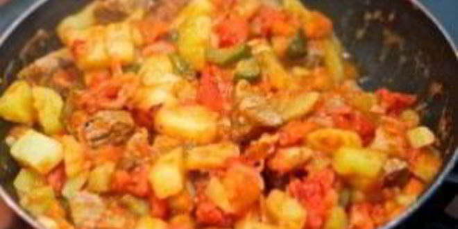 Рецепт азу из говядины с огурцами