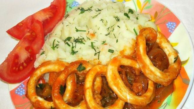 Рецепт азу из кальмаров